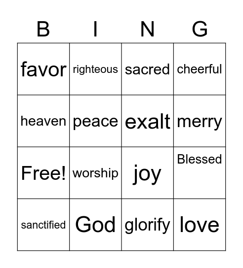 Blessed not Lucky Bingo Card