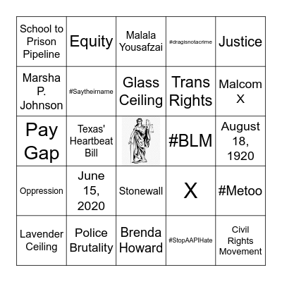 Social Justice Bingo Card