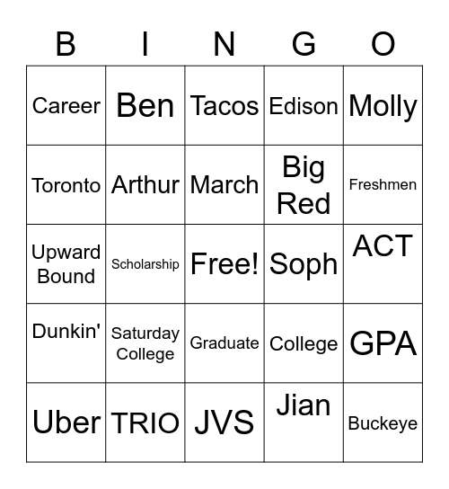 MYSTERY BINGO Card