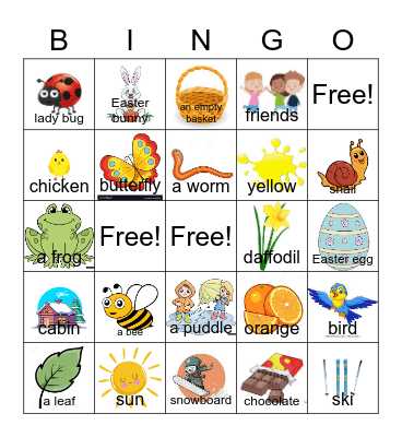 Easter and spring bingo Card