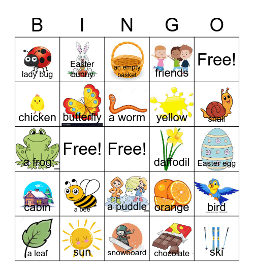 Easter and spring bingo Card
