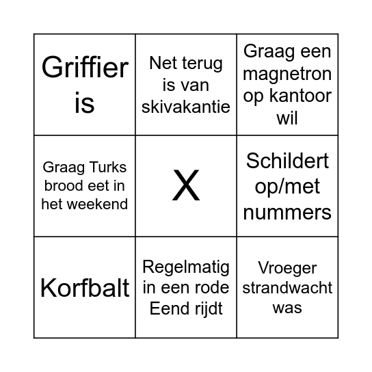 Vind iemand die: Bingo Card