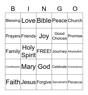 Jesus Love You! Bingo Card