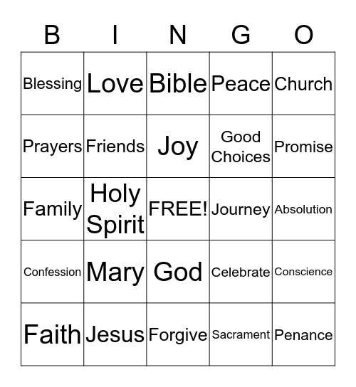 Jesus Love You! Bingo Card