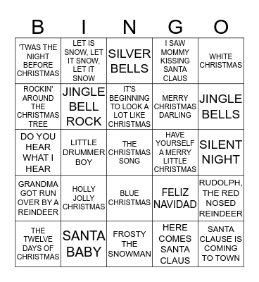 CHRISTMAS CAROLS Bingo Card