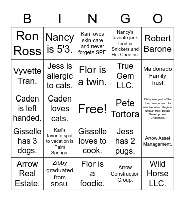 Arrow Bingo Card