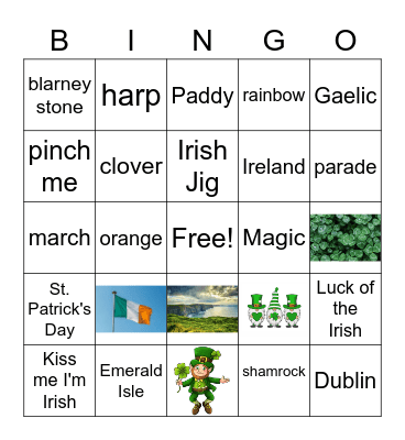 St. Patrick's Day Bingo Card