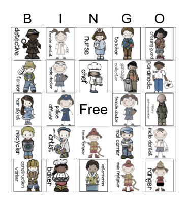 Community helpers Bingo Card