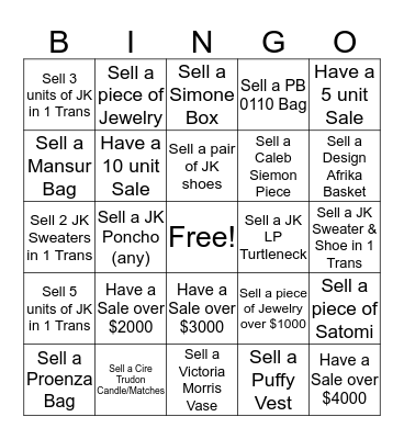 MCA BINGO!!!! Bingo Card