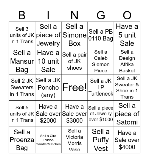 MCA BINGO!!!! Bingo Card