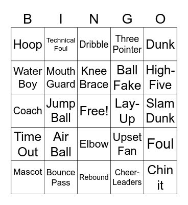 Basketball Bingo Card