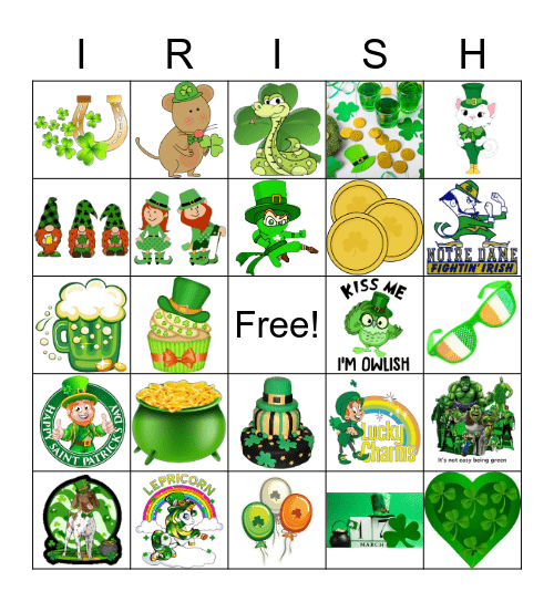 Happy St. Patricks Day Bingo Card