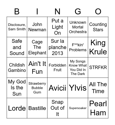 2013 Bingo Card