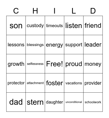 PARENTING BINGO Card