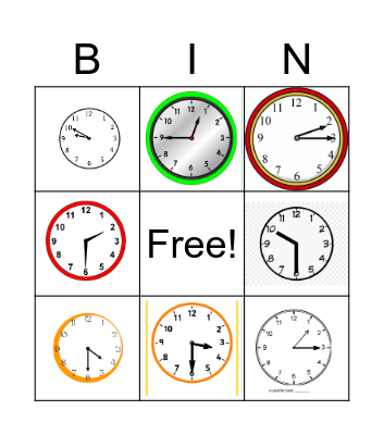 Time Bingo Card