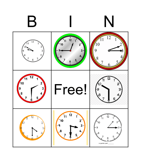 Time Bingo Card