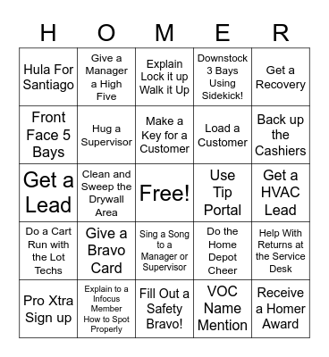 Goleta Success Sharing Homer Bingo Card