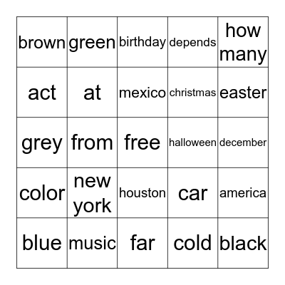 Bingo Card
