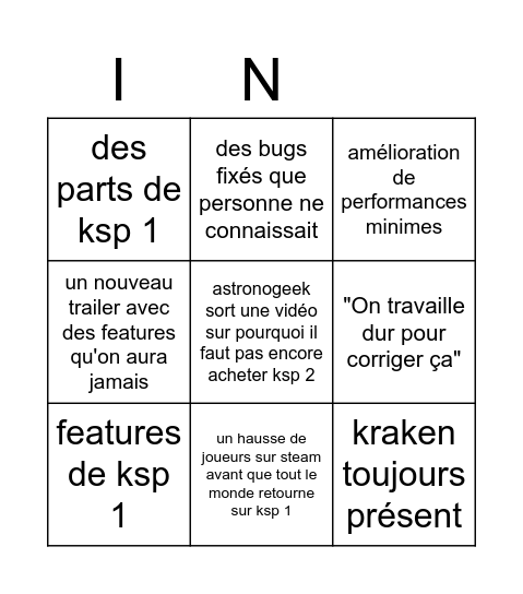 ksp update bingo Card