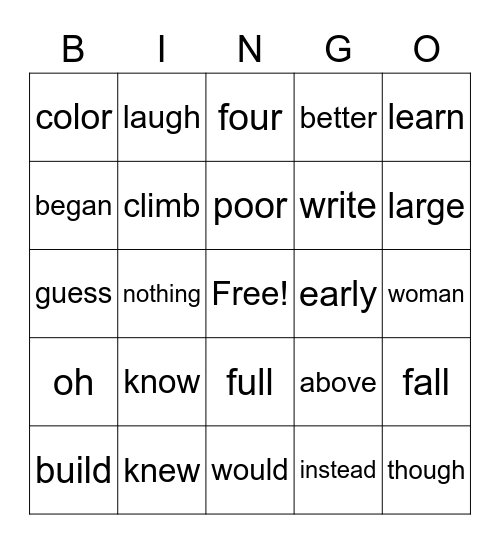 Bingo Card