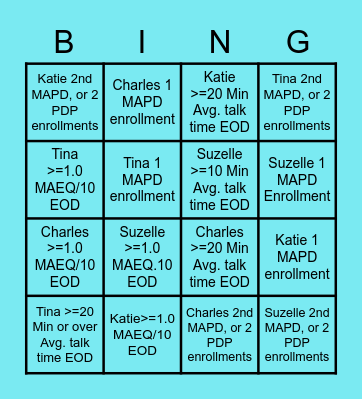 Ashli Davis Bingo Card