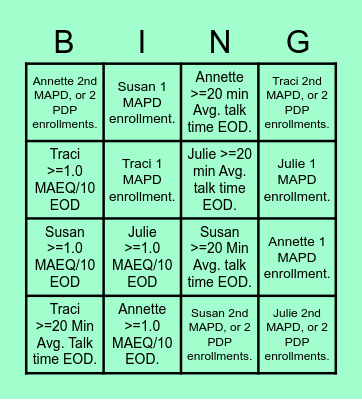 Re'Niah Barnes's Bingo Card