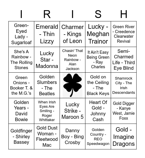 LUCKY CHARMS Bingo Card