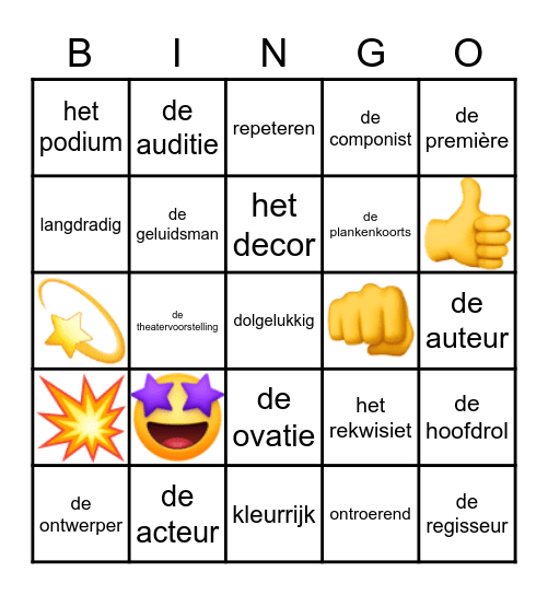 Plankenkoorts woorden les 1 Bingo Card