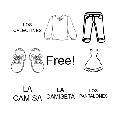 LOTERÍA DE ROPA Bingo Card