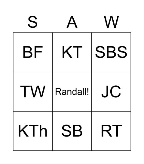 OPTICS BINGO Card