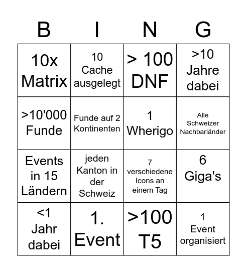 Eventchen Bingo Card