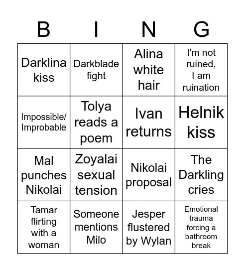 Sab Bingo Card