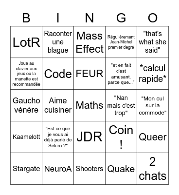 Volus Bingo Card