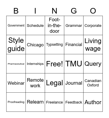WRR310 Bingo Card