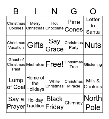 Christmas Bingo Card