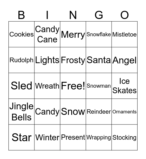 Holiday Bingo Card