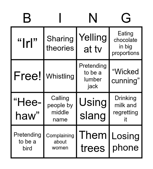 Dad’s Super Cute Bingo Chart Bingo Card