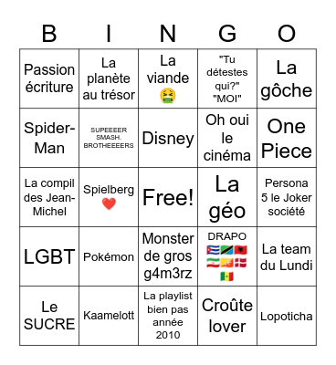 JimGo Bingo Card