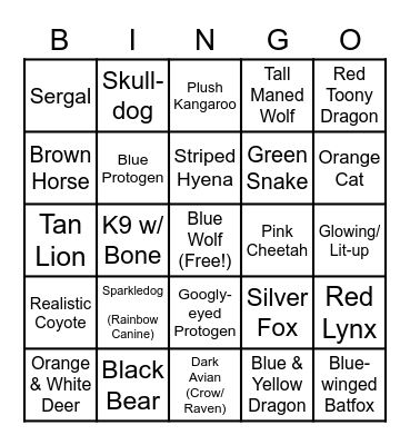 Furnal Equinox 2023 - Fursuit Bingo! Bingo Card