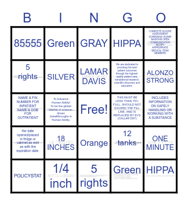 TJC BINGO Card