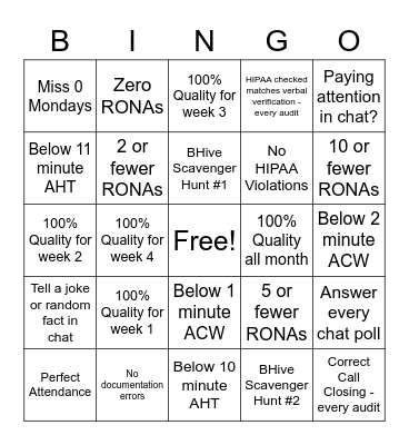 Network Health Bingo! Bingo Card