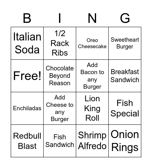 3/15/23 Server Bingo Card