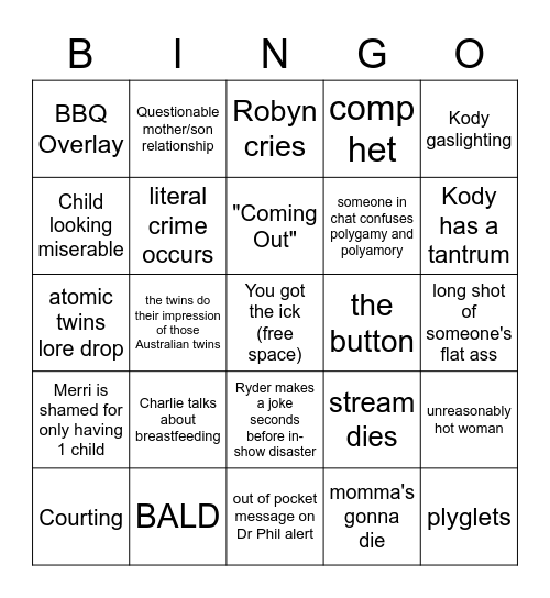 TLC Tuesday Bingo Card Bingo Card