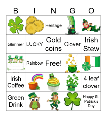 St. Patrick's Day BINGO Card