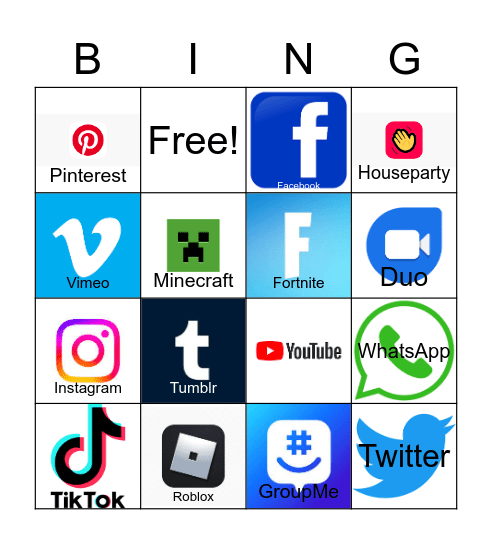 Social Media & Gaming Bingo Card