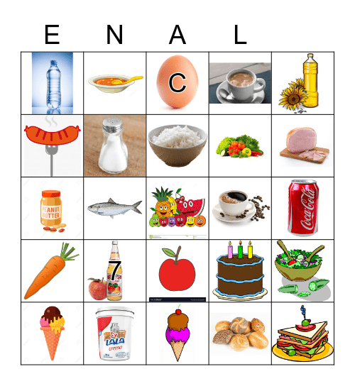 FOOD Bingo Card