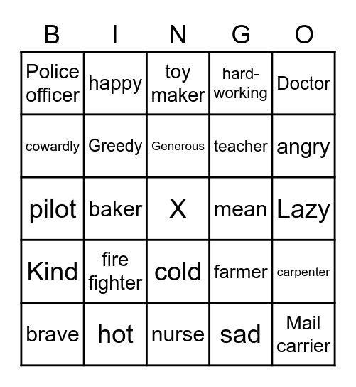 H2                                                              Name: Bingo Card