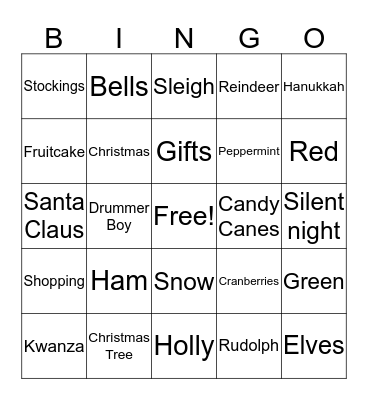 Holiday Bingo Card