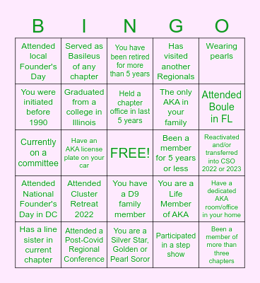 CSO CRC Luncheon 2023 Bingo Card