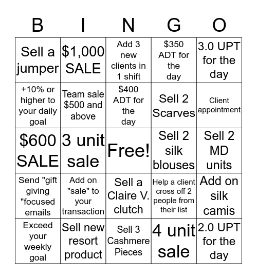 EQUIPMENT BINGO!!! Bingo Card